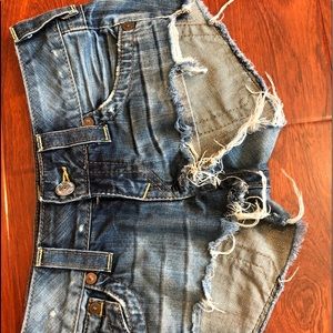 True Religion cut off jeans shorts size 26